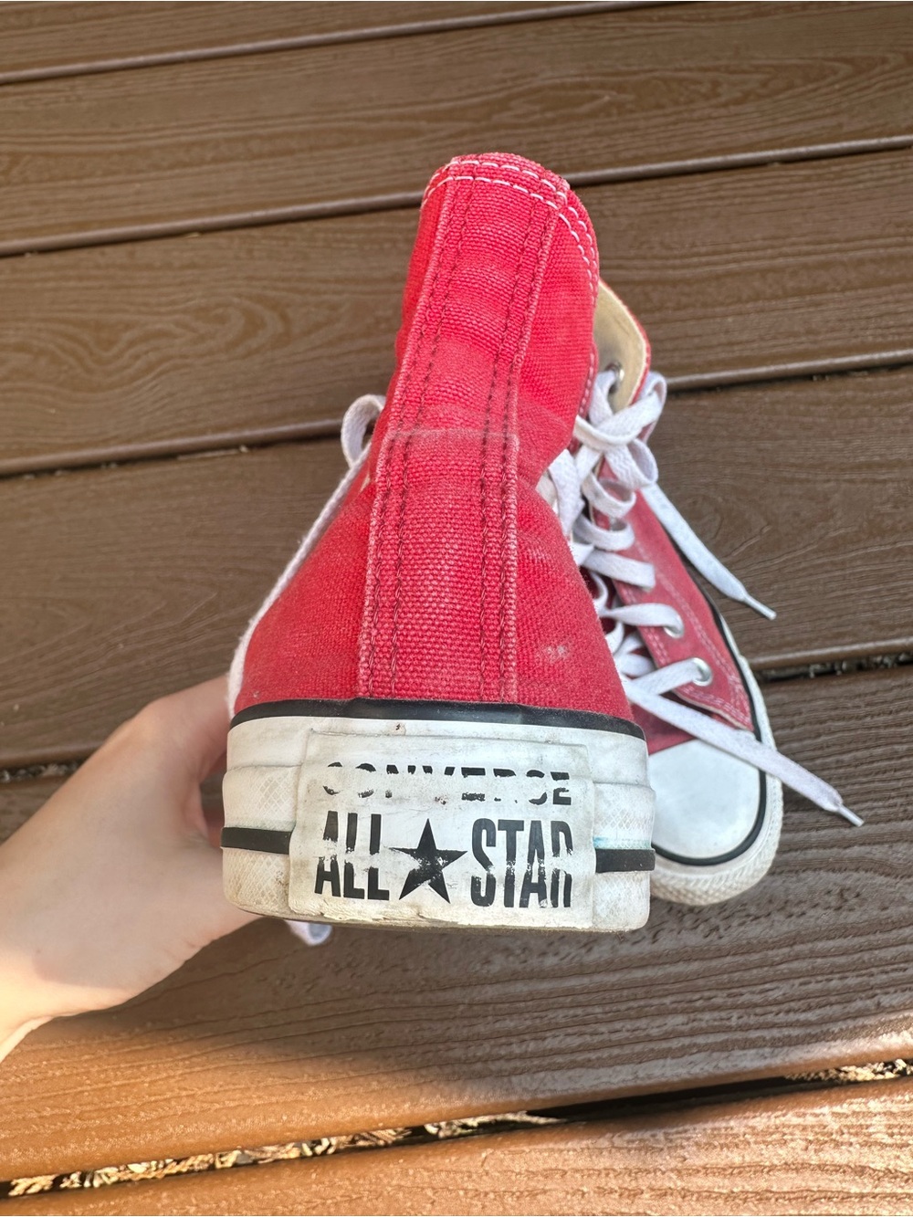 Converse Red High Top Canvas Sneakers - Picture 4 of 5